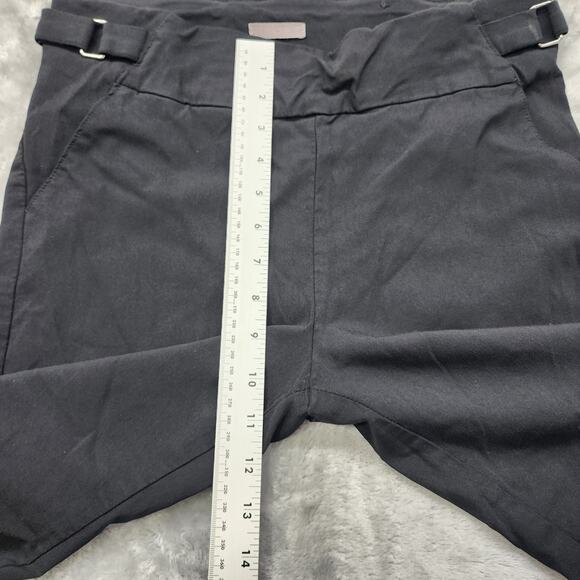 Maurices Pants Womens M Black Pull On Buckle Detail Bengaline Skinny Crop Capri - Picture 11 of 14